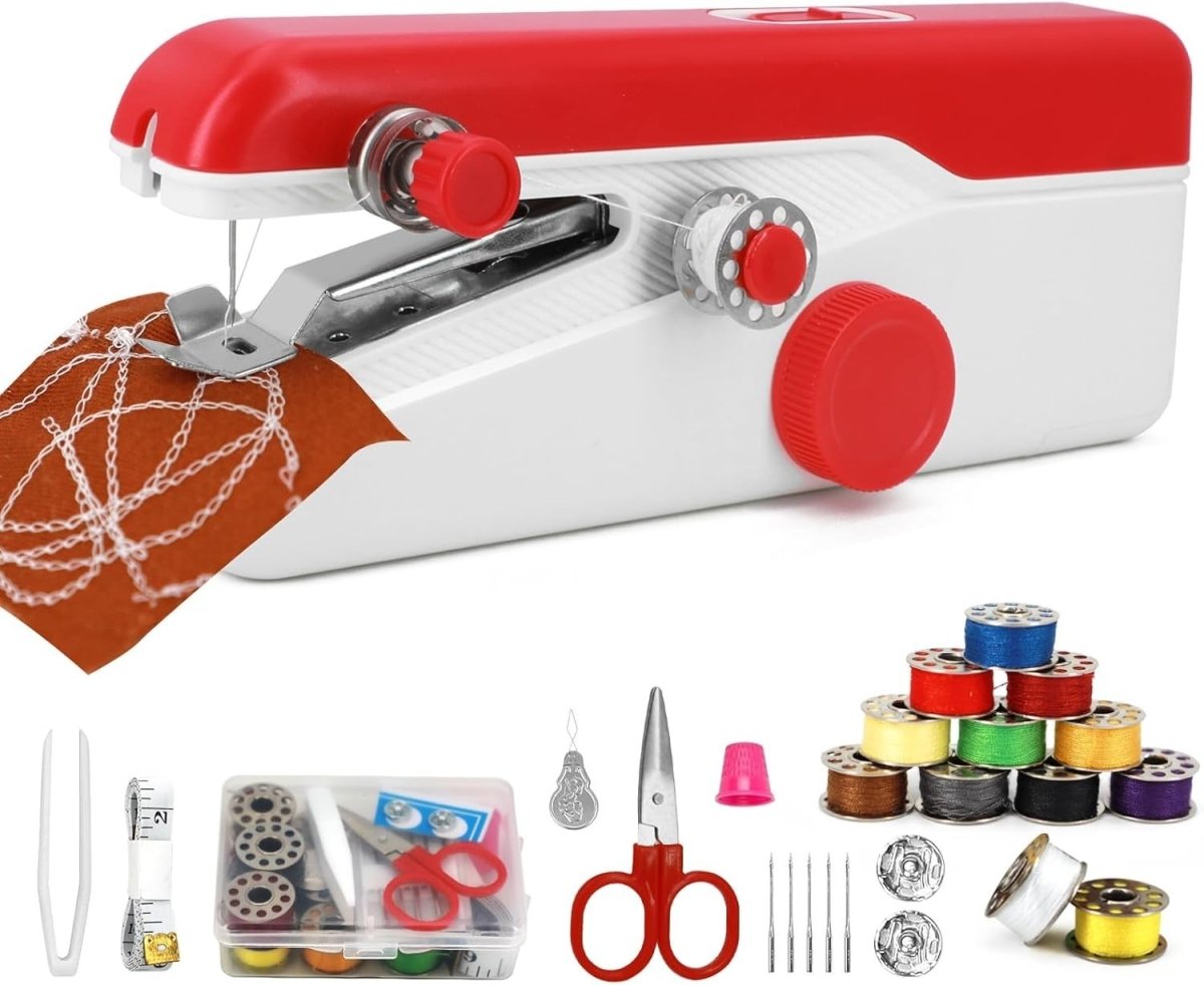 Handheld Sewing Machine Portable Electric Mini Repair Kit Red - Kwikley