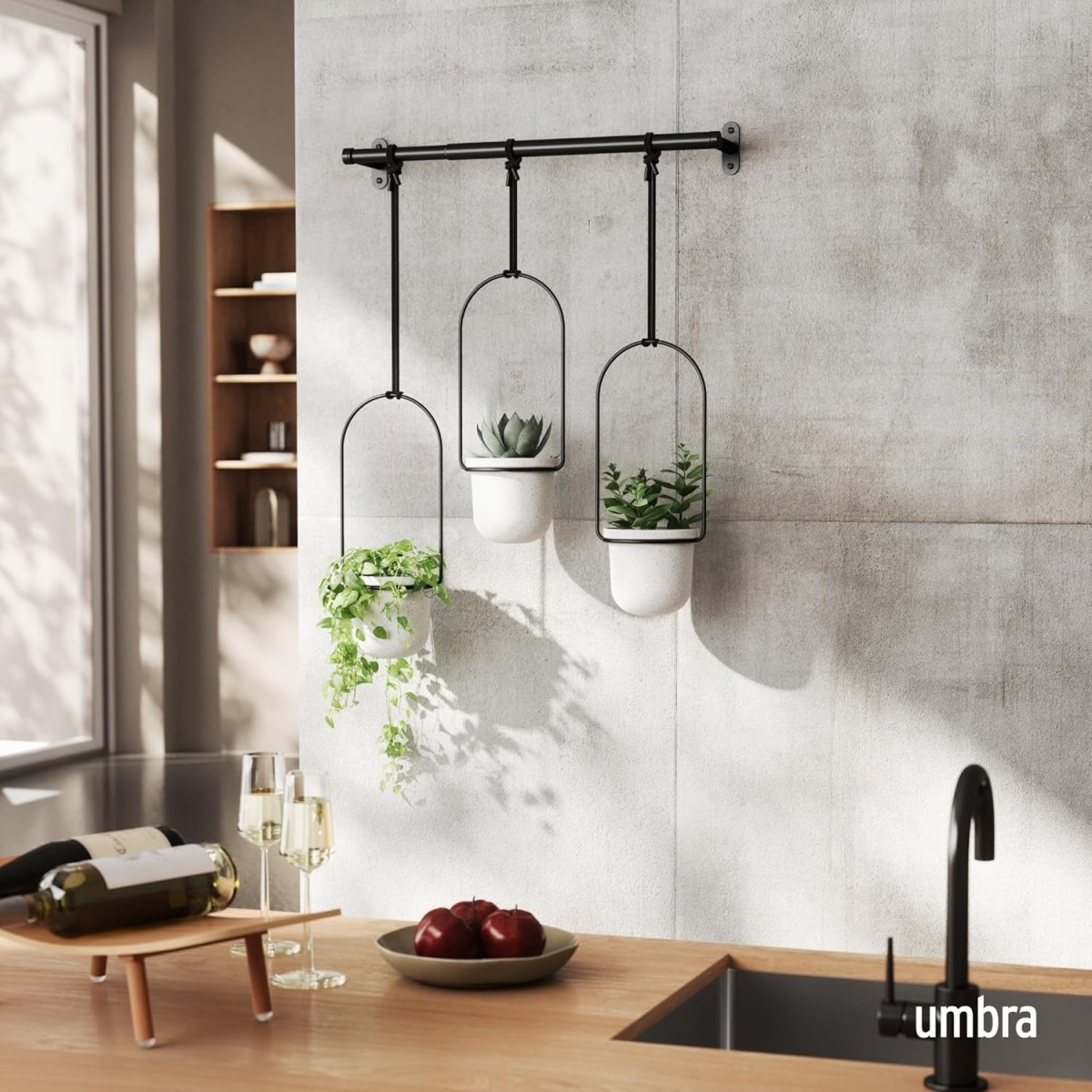 Hanging Window Planter Set 3 Indoor Herb Garden Adjustable Pots - Kwikley