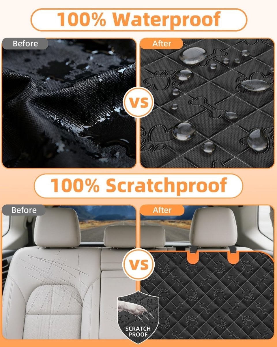 Hard Bottom Dog Car Seat Cover Extender Waterproof Hammock Mesh Window - Kwikley