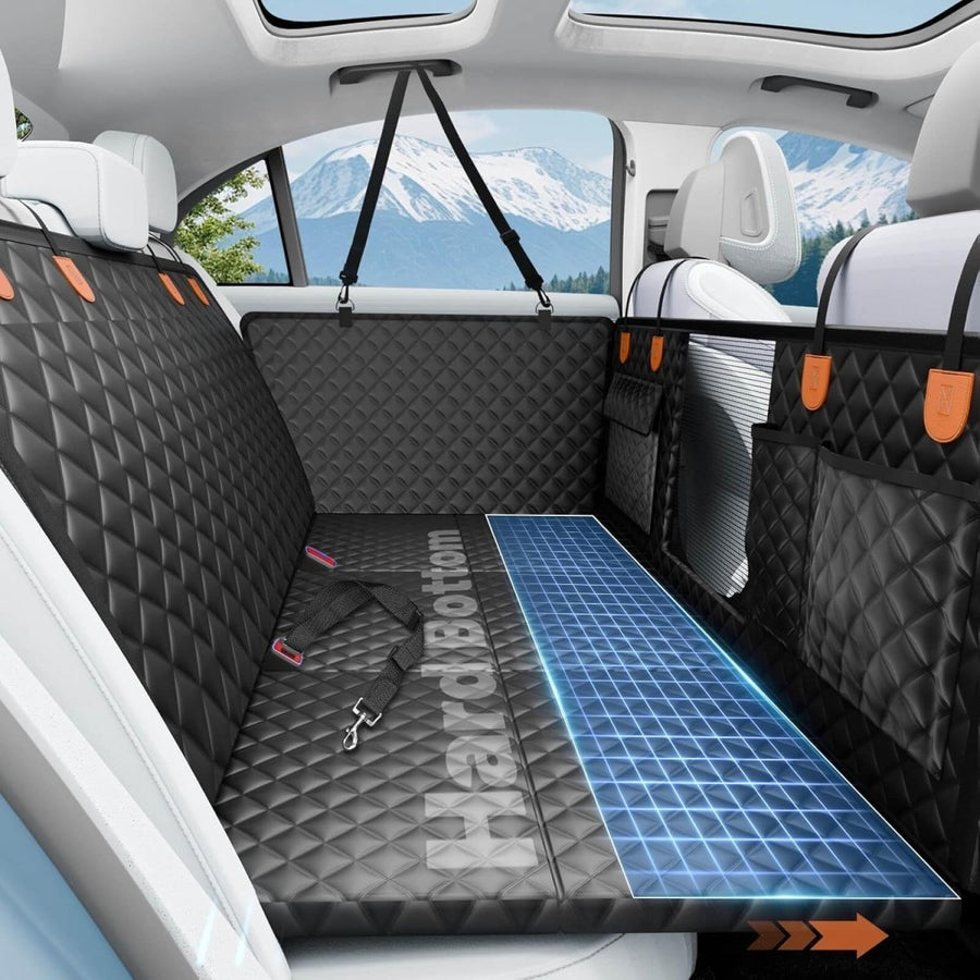 Hard Bottom Dog Car Seat Cover Hammock Waterproof Back Seat Extender - Kwikley