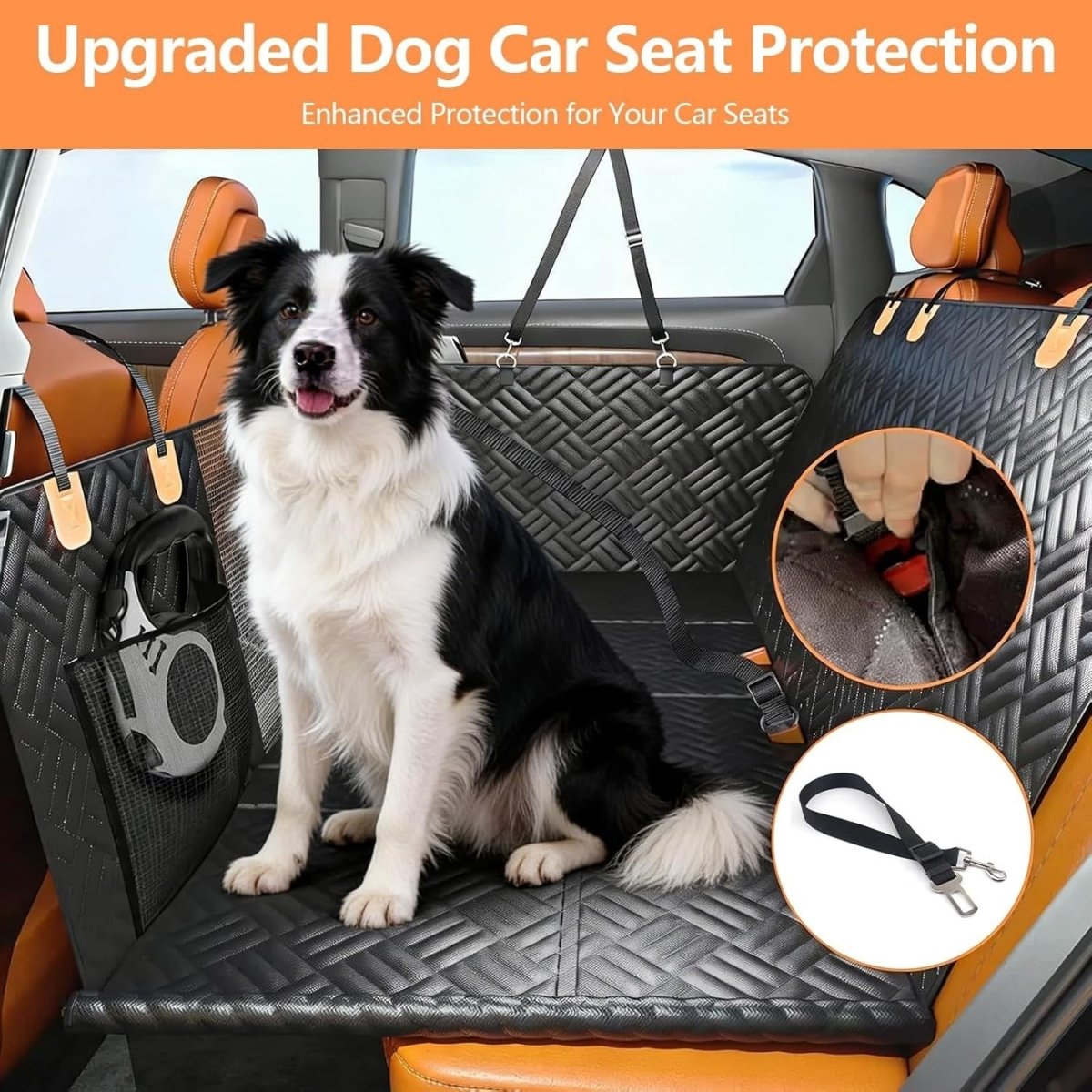 Hard Bottom Dog Car Seat Extender Waterproof Hammock Supports 330lb - Kwikley