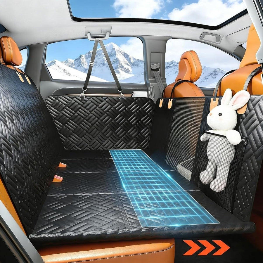 Hard Bottom Dog Car Seat Extender Waterproof Hammock Supports 330lb - Kwikley
