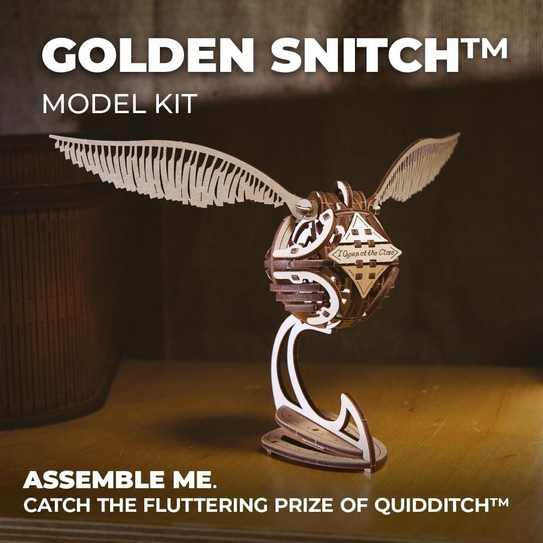 Harry Potter Golden Snitch 3D Wooden Puzzle Movable Wings Model Kit - Kwikley