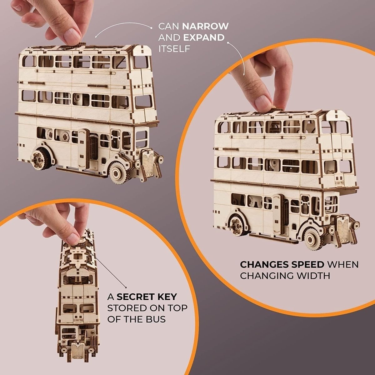 Harry Potter Knight Bus 3D Wooden Puzzle Mechanical Model Kit 268PCS - Kwikley