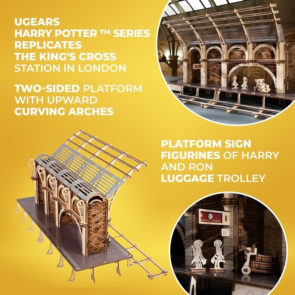 Harry Potter Platform 9¾ 3D Wooden Puzzle Station Model Kit 230PCS - Kwikley