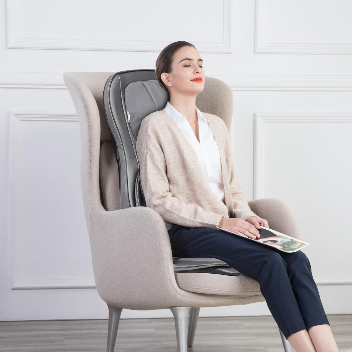 Heated Full Back Massager Chair Deep Kneading for Office & Home - Kwikley