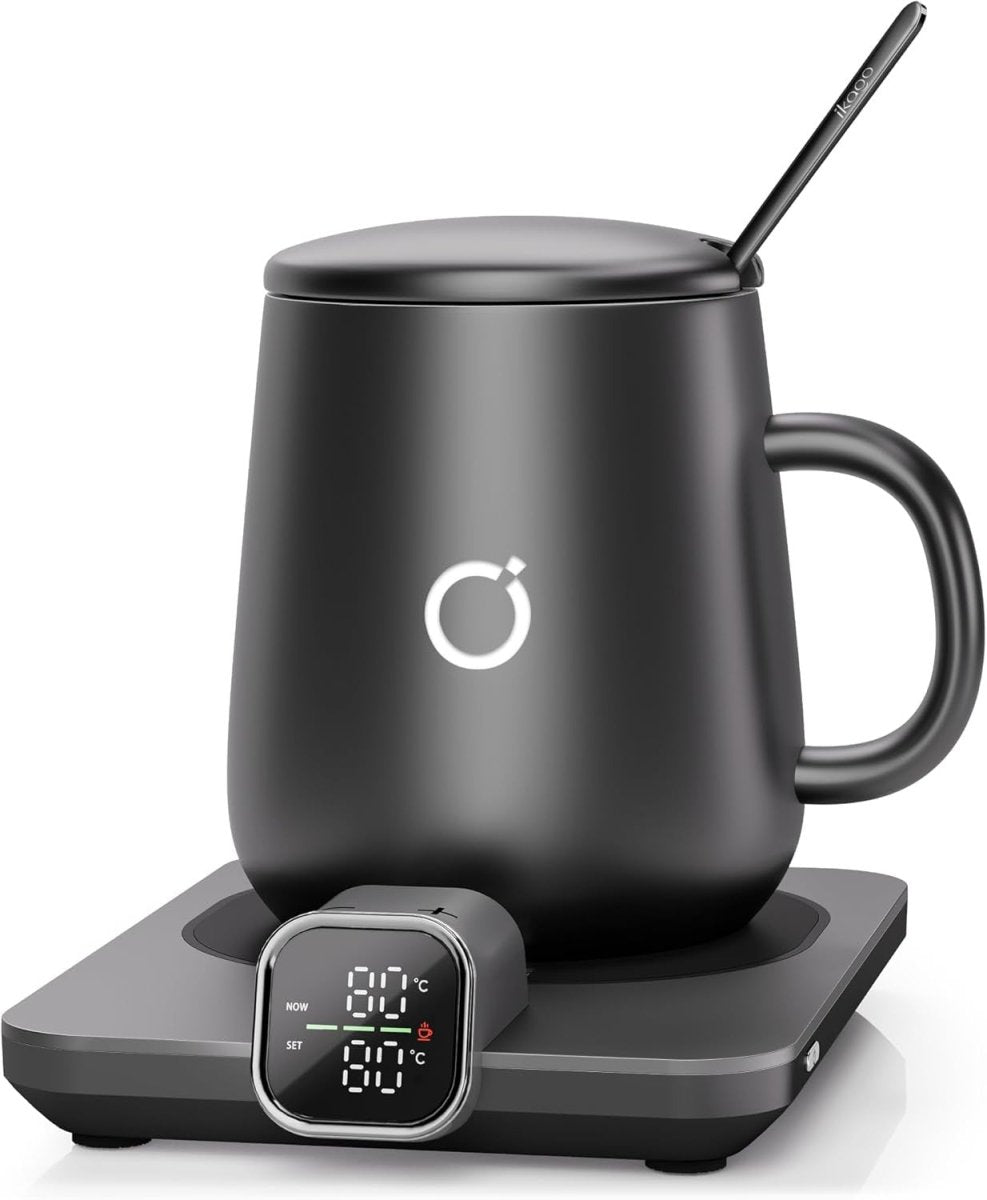 Heated Smart Coffee & Tea Mug Warmer – Black Ceramic, Touch LED - Kwikley