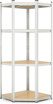 Heavy Duty 4 - Tier Metal Corner Shelving Rack, Adjustable Garage Storage Unit - Kwikley
