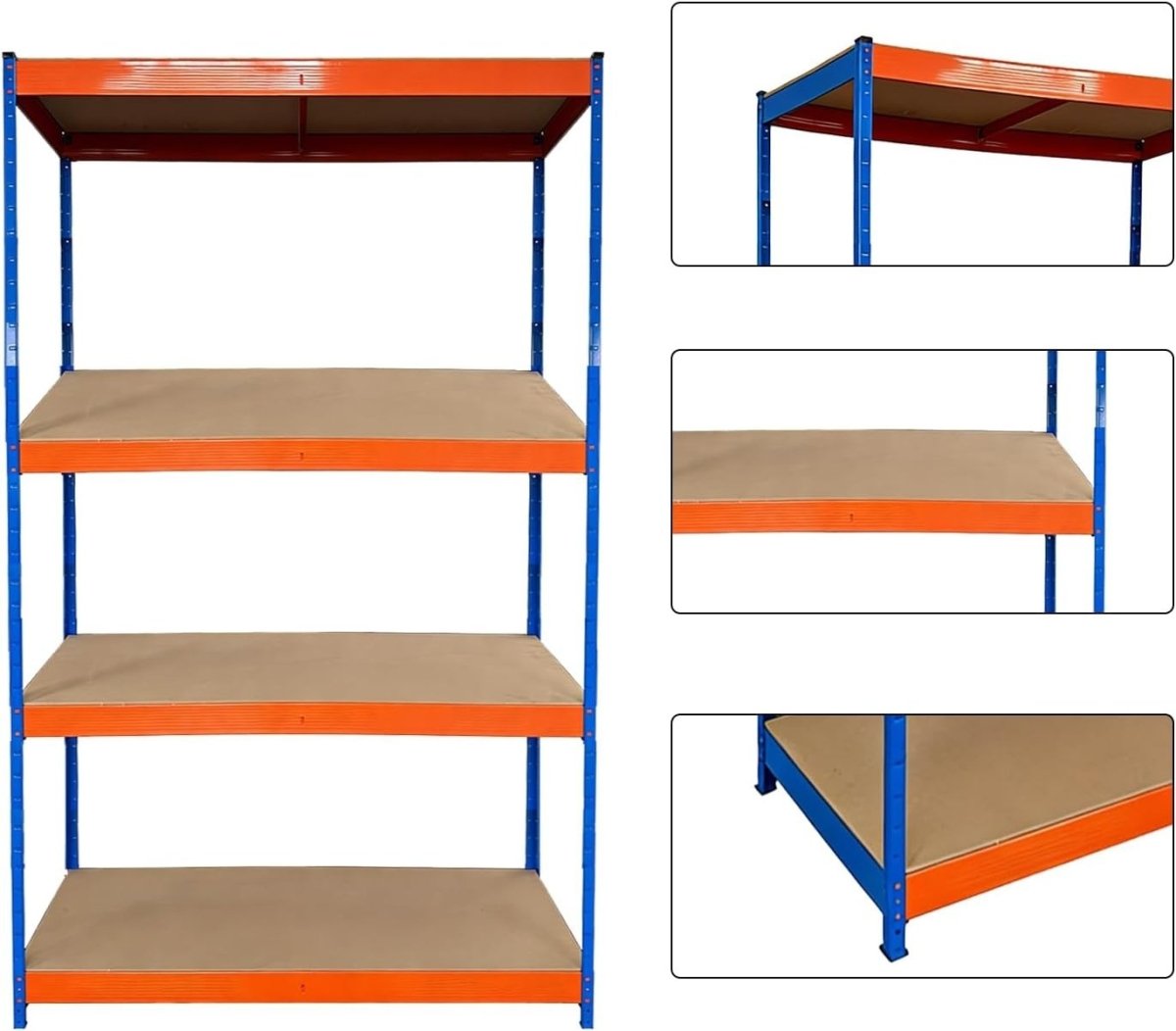 Heavy Duty 4 - Tier Metal Garage Storage Shelf 120x60x180cm Adjustable - Kwikley