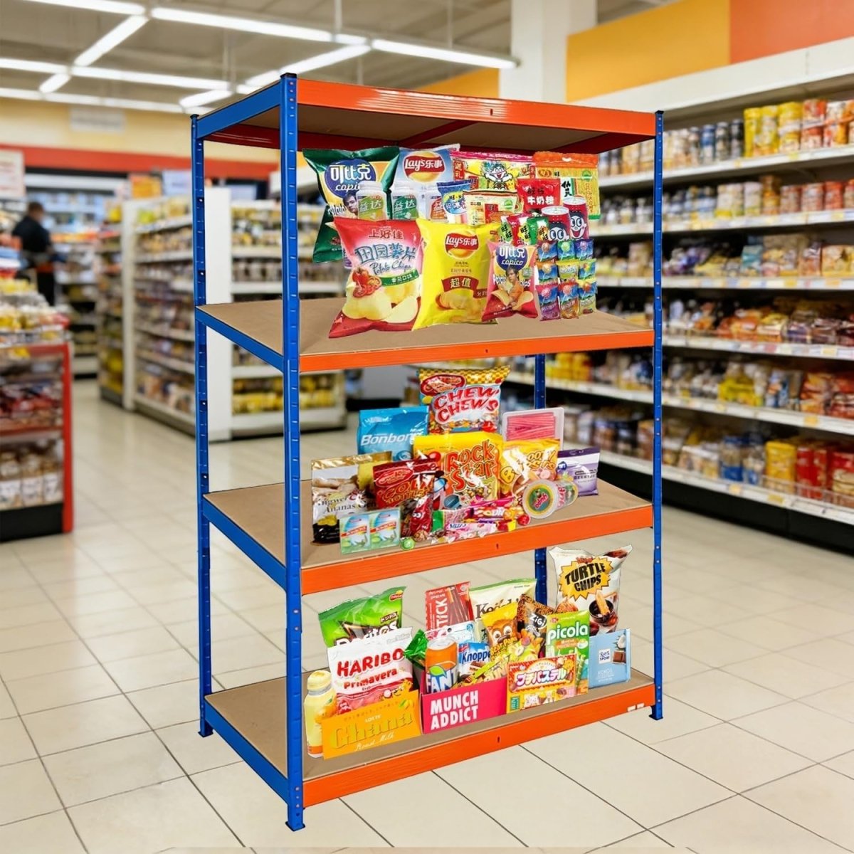 Heavy Duty 4 - Tier Metal Garage Storage Shelf 120x60x180cm Adjustable - Kwikley