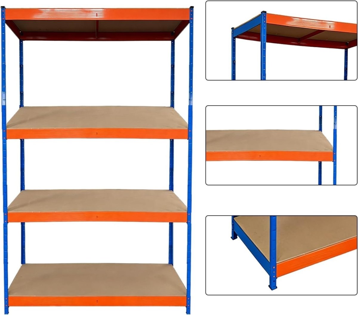 Heavy Duty 4 - Tier Metal Garage Storage Shelf 150x60x180cm Adjustable - Kwikley