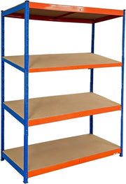Heavy Duty 4 - Tier Metal Garage Storage Shelf 150x60x180cm Adjustable - Kwikley