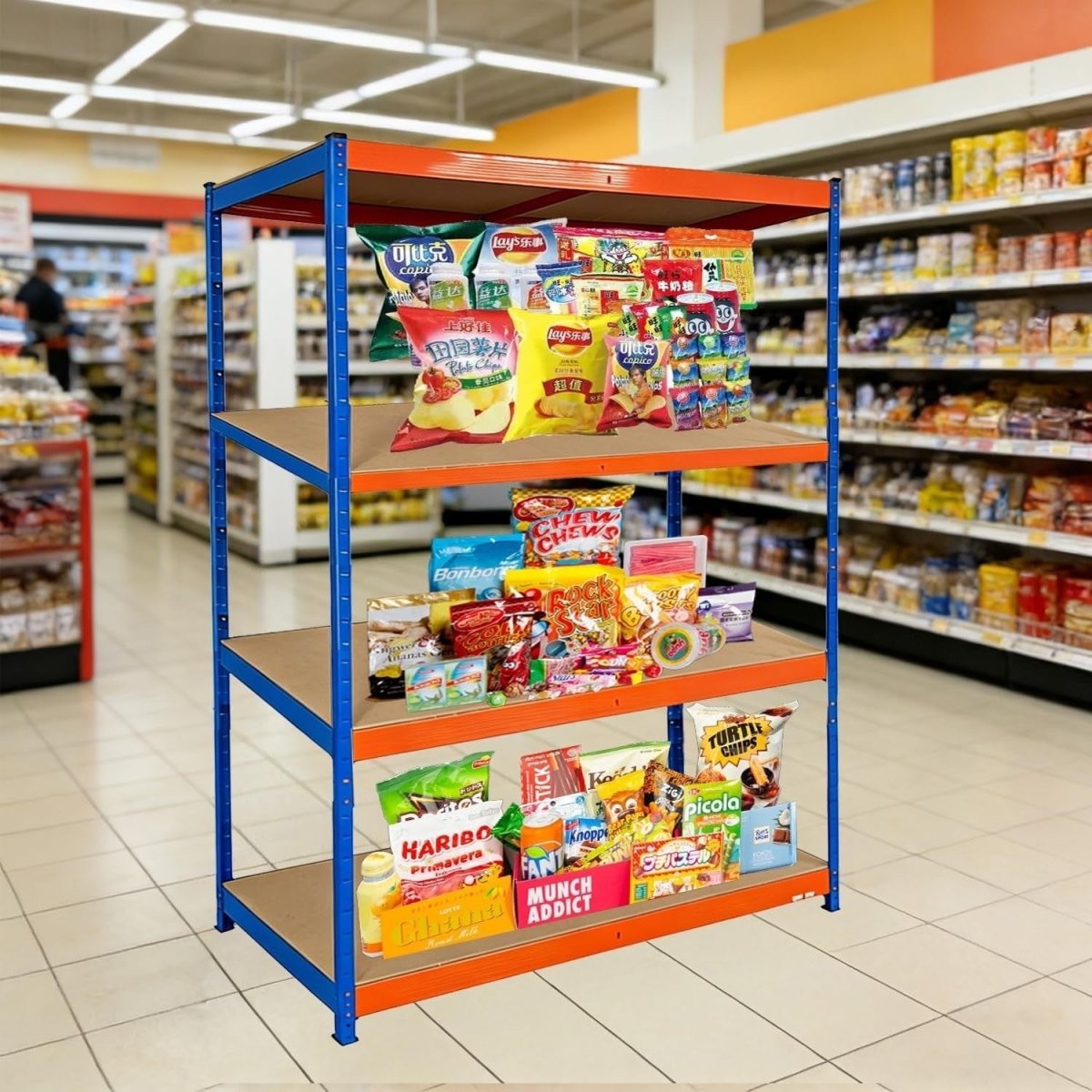 Heavy Duty 4 - Tier Metal Garage Storage Shelf 150x60x180cm Adjustable - Kwikley