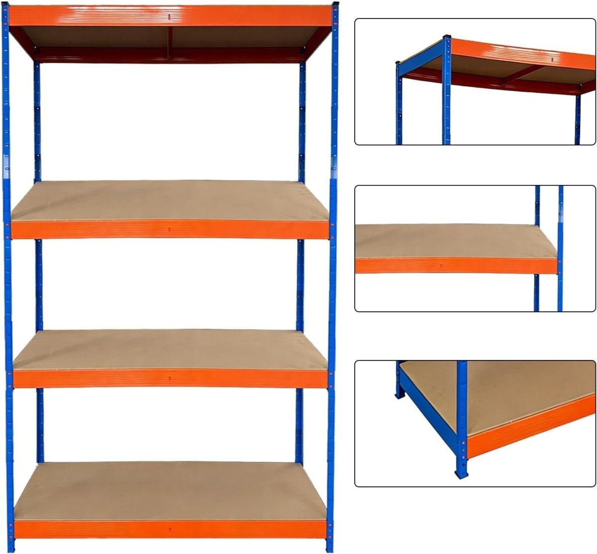 Heavy Duty 4 - Tier Metal Garage Storage Shelf 180x60x180cm Adjustable - Kwikley
