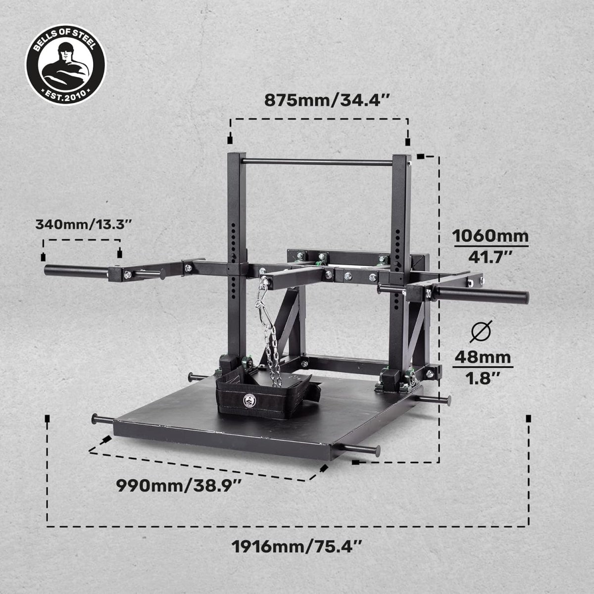 Heavy Duty Belt Squat Machine Lower Body Trainer Home Gym 11 Gauge Steel - Kwikley