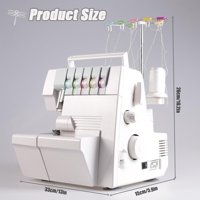 Heavy Duty Coverstitch Overlock Sewing Machine 2 3 4 5 Thread Serger - Kwikley