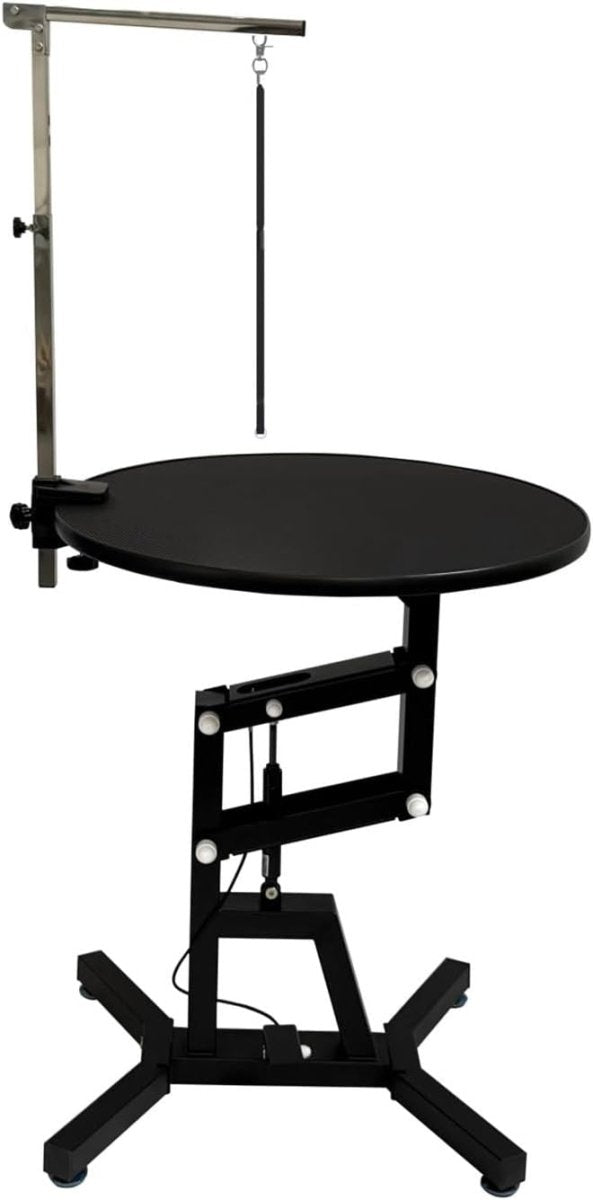Heavy Duty Dog Grooming Table Height Adjustable Round 70cm Non Slip Arm - Kwikley