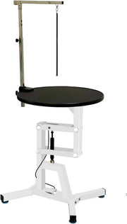 Heavy Duty Dog Grooming Table Height Adjustable Round 70cm White Non Slip - Kwikley