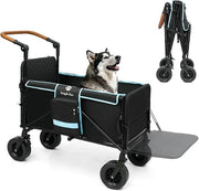 Heavy Duty Dog Stroller for Large Dogs Foldable All Terrain Pushchair Ramp - Kwikley
