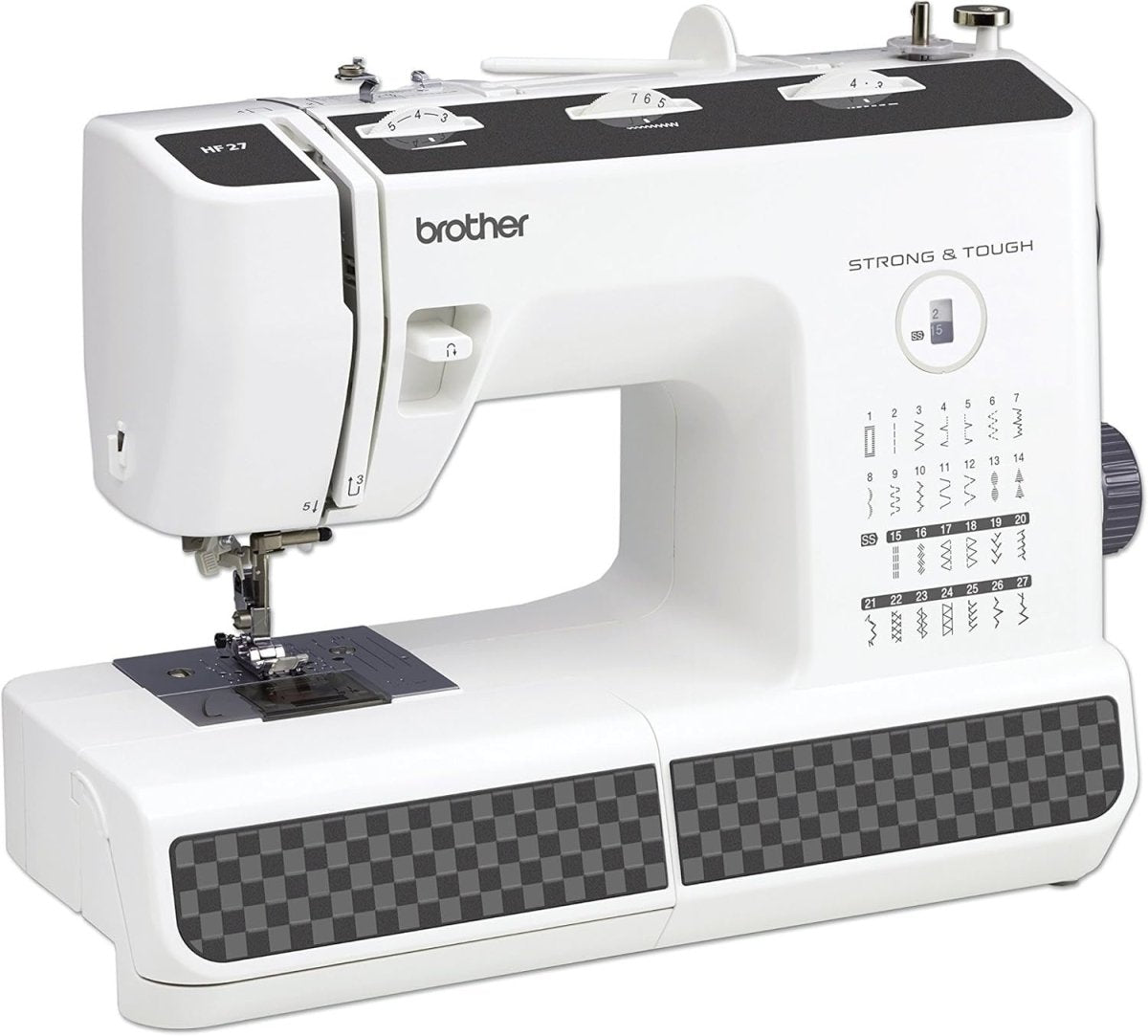 Heavy Duty Electronic Sewing Machine 27 Stitch Metal Chassis Leather PVC - Kwikley