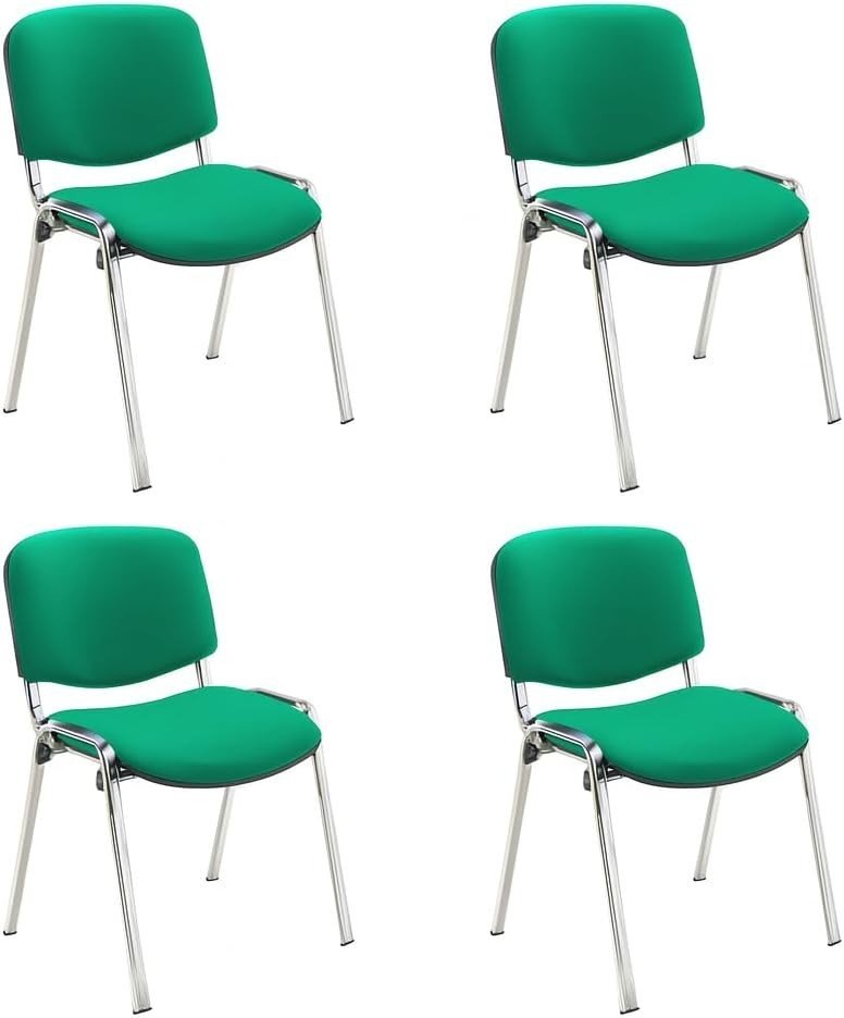 Heavy Duty Meeting Chairs 4 Pack Stackable Reception Green - Kwikley