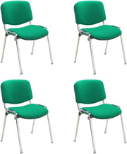 Heavy Duty Meeting Chairs 4 Pack Stackable Reception Green - Kwikley