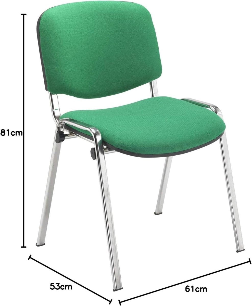 Heavy Duty Meeting Chairs 4 Pack Stackable Reception Green - Kwikley