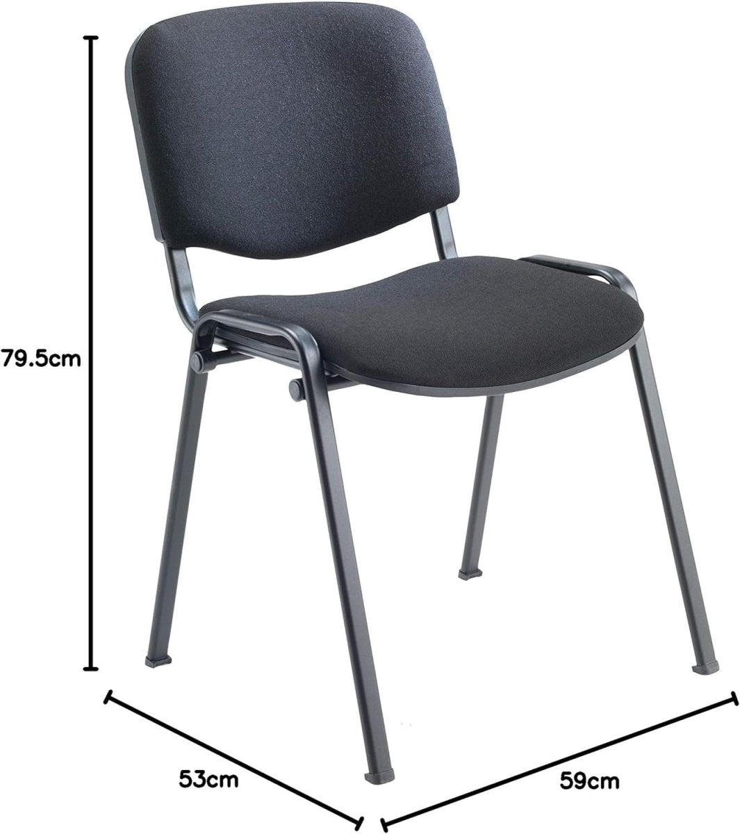 Heavy Duty Meeting Chairs Pack of 4 Stackable 115kg - Kwikley
