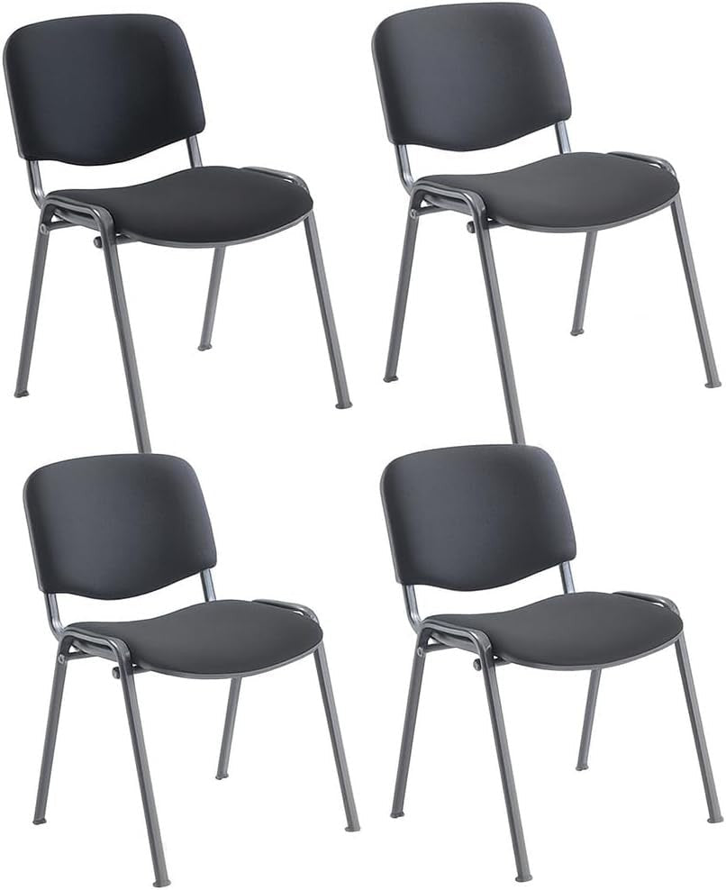 Heavy Duty Meeting Chairs Pack of 4 Stackable 115kg - Kwikley