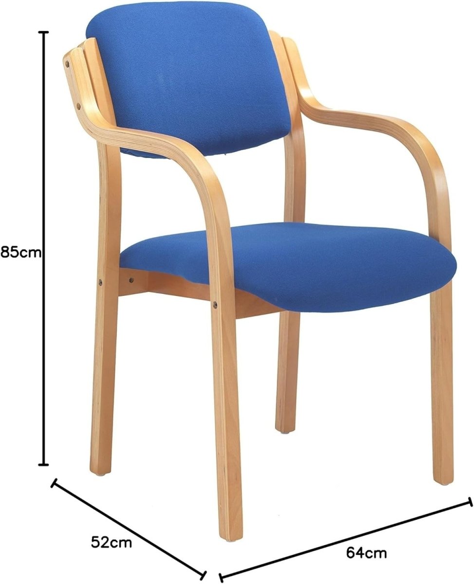 Heavy Duty Office Reception Chair Blue Stackable Armchair - Kwikley
