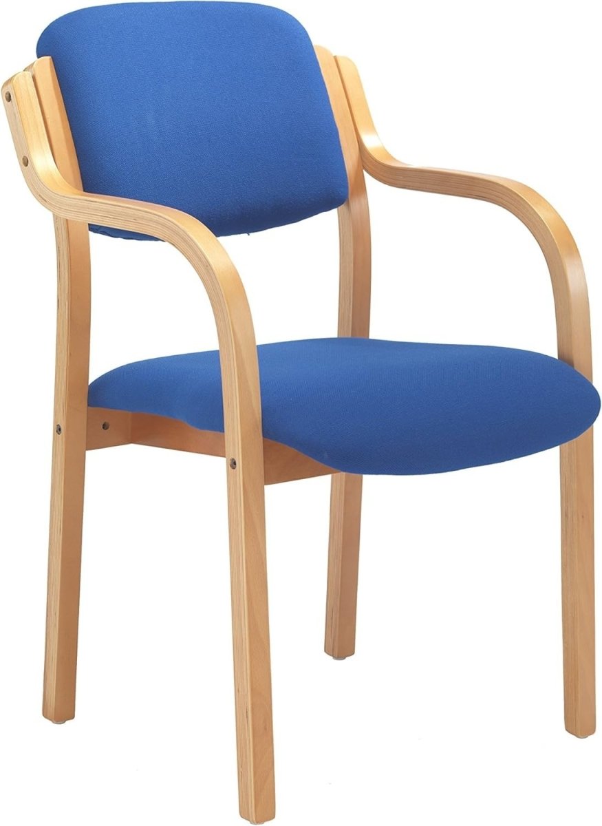 Heavy Duty Office Reception Chair Blue Stackable Armchair - Kwikley