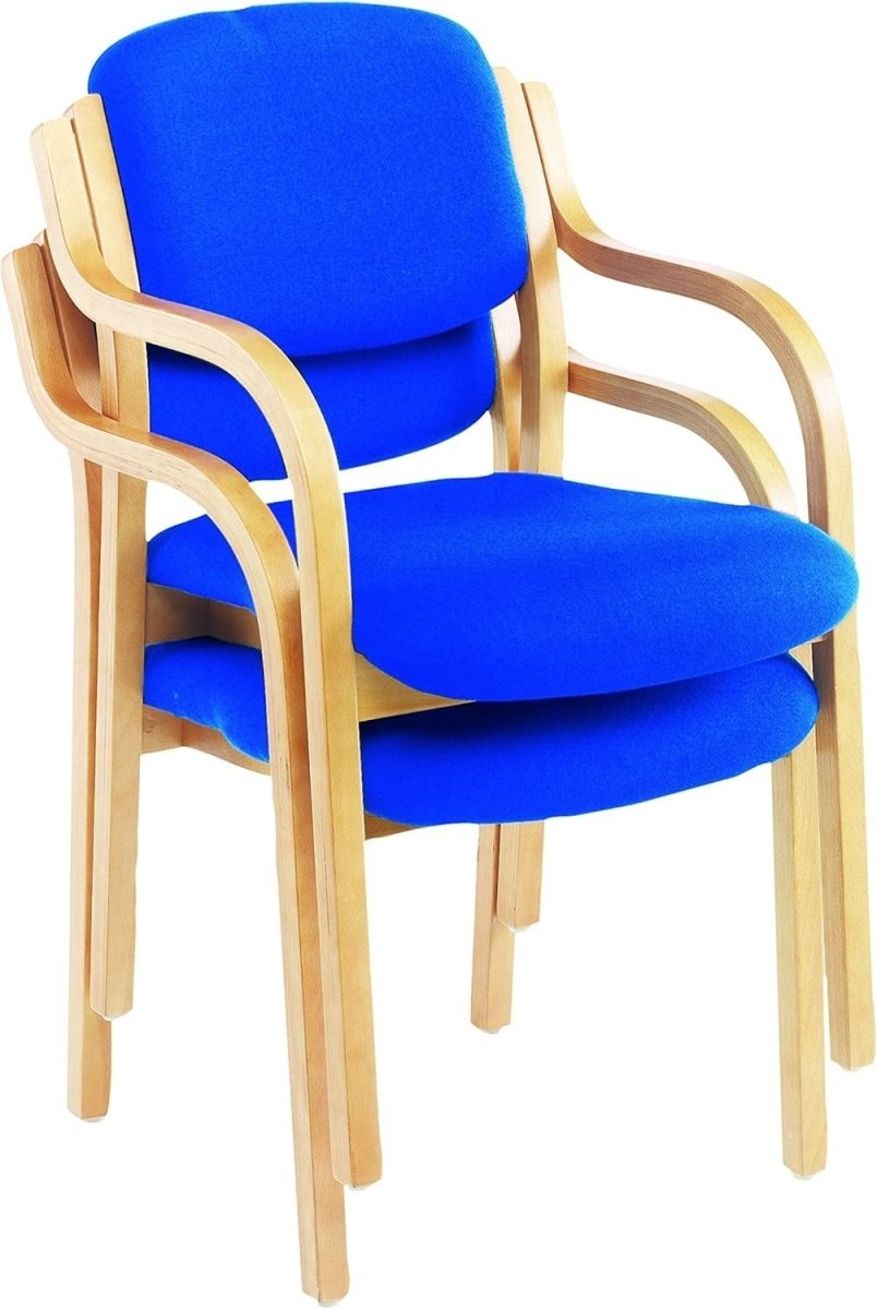 Heavy Duty Office Reception Chair Blue Stackable Armchair - Kwikley