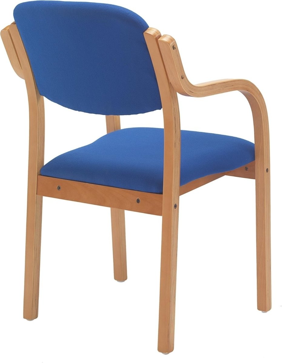 Heavy Duty Office Reception Chair Blue Stackable Armchair - Kwikley