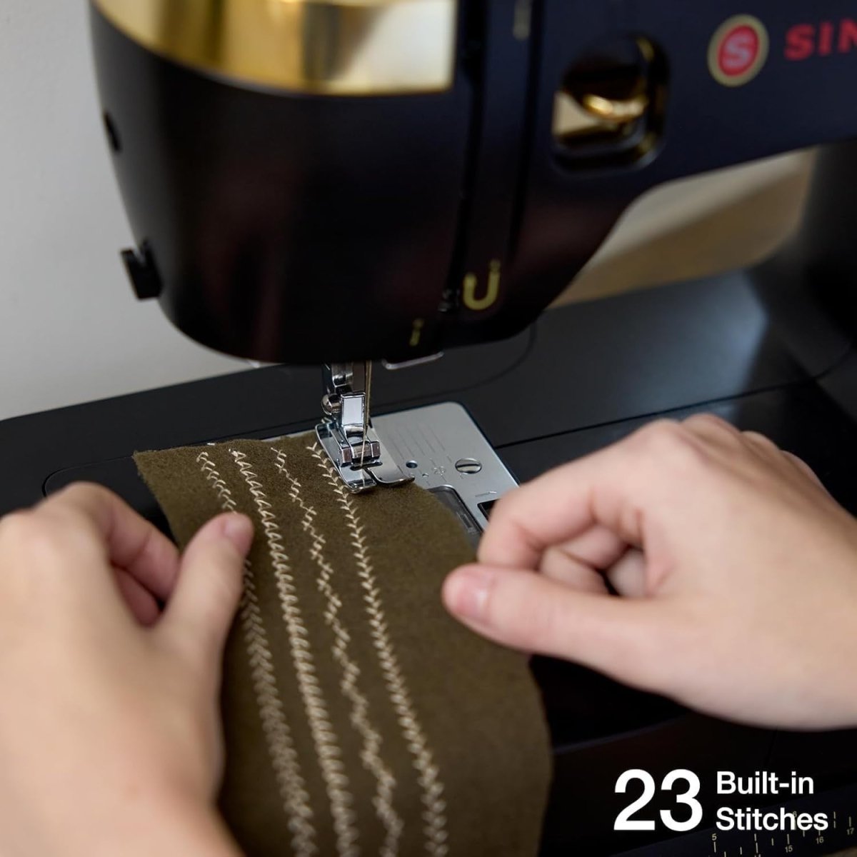 Heavy Duty Sewing Machine 23 Stitches Hard Case Metal Frame Black - Kwikley