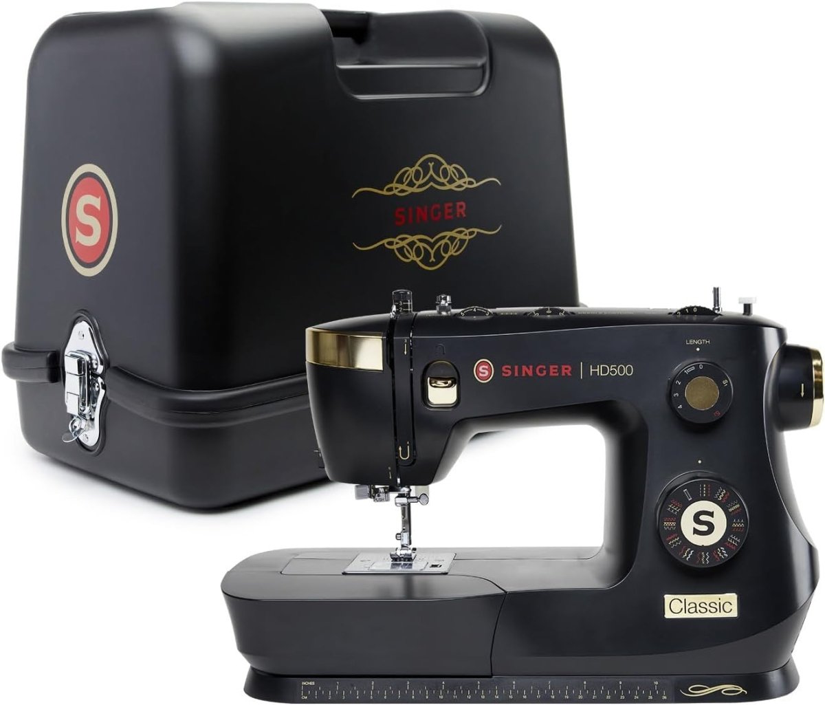 Heavy Duty Sewing Machine 23 Stitches Hard Case Metal Frame Black - Kwikley
