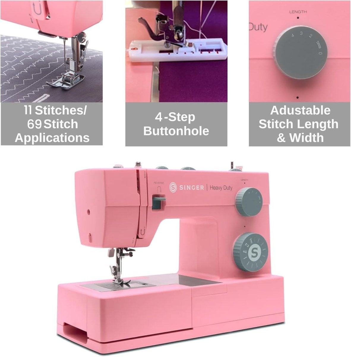 Heavy Duty Sewing Machine 69 Stitch Apps 1100 SPM Pink Edition - Kwikley