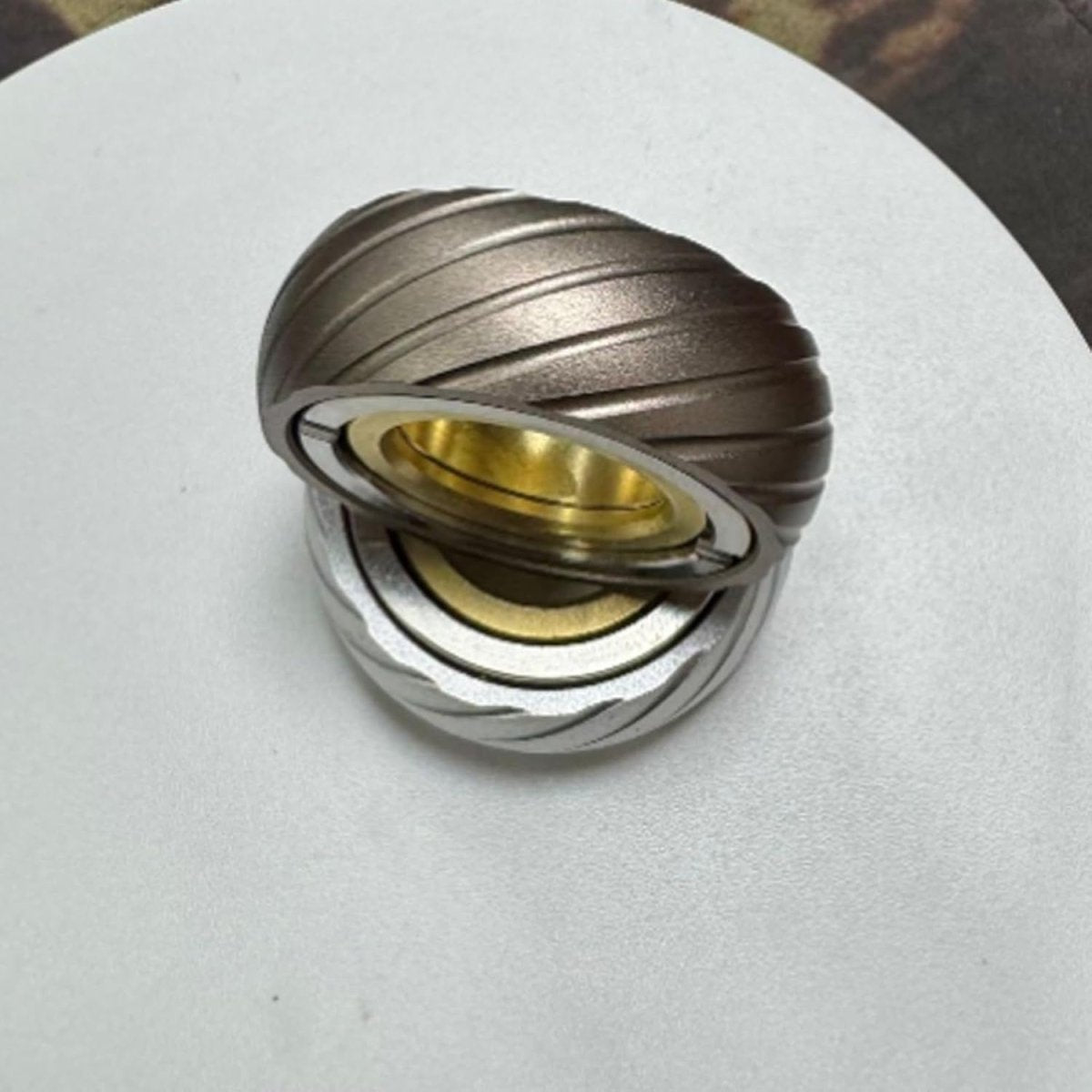 Heavy Duty Spinner Ring Metal Tire Texture Finger Stress Relief EDC - Kwikley