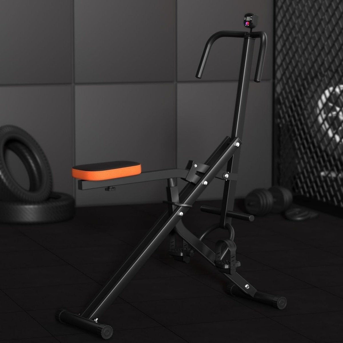 Heavy Duty Squat Rowing Machine Foldable w LCD 300LB Home Trainer - Kwikley