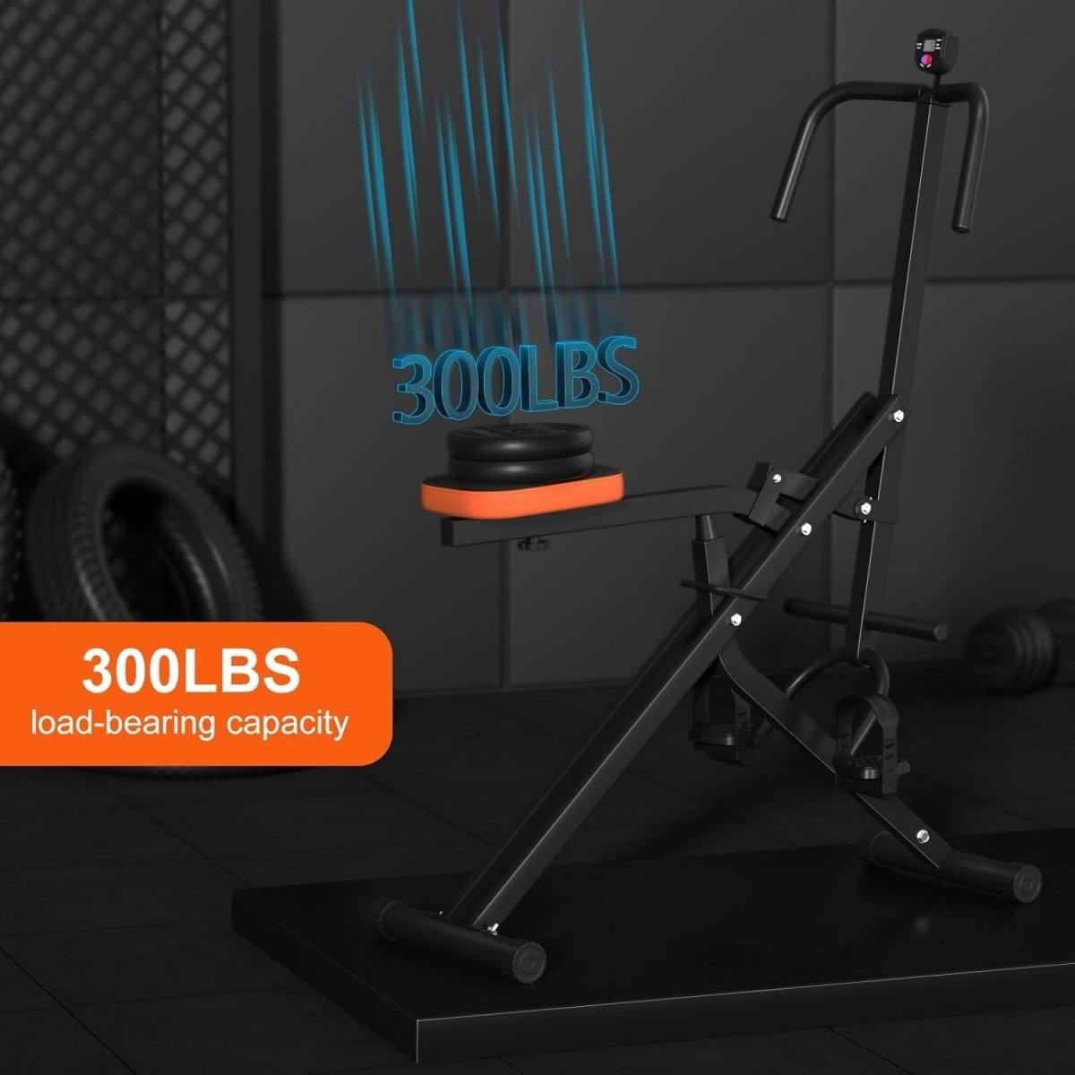 Heavy Duty Squat Rowing Machine Foldable w LCD 300LB Home Trainer - Kwikley