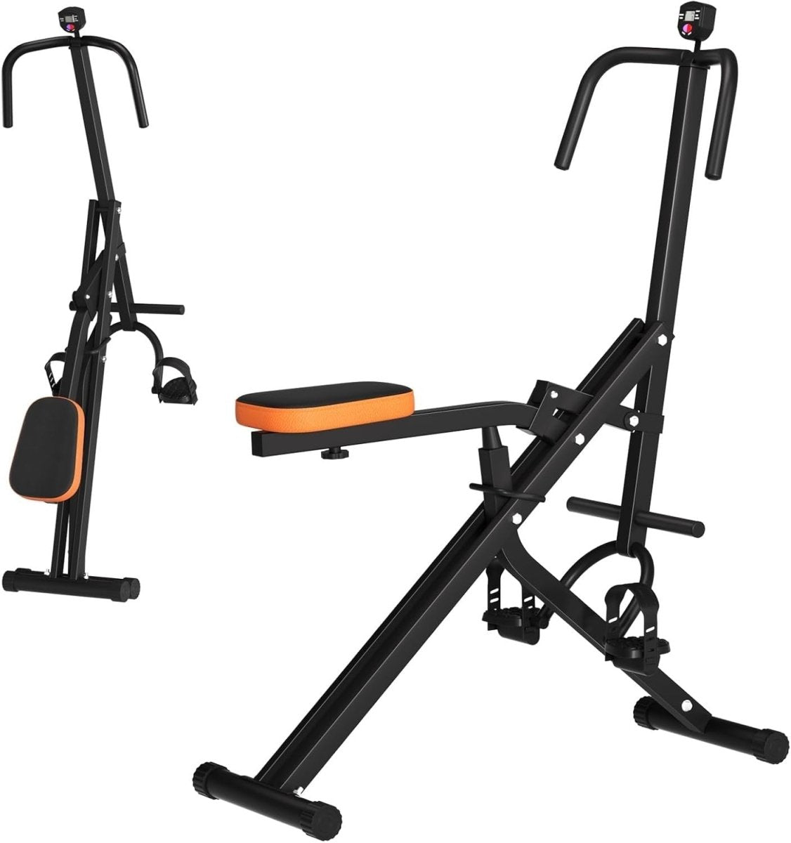 Heavy Duty Squat Rowing Machine Foldable w LCD 300LB Home Trainer - Kwikley