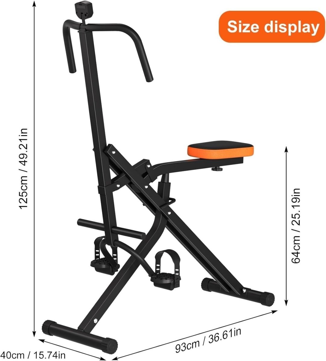 Heavy Duty Squat Rowing Machine Foldable w LCD 300LB Home Trainer - Kwikley