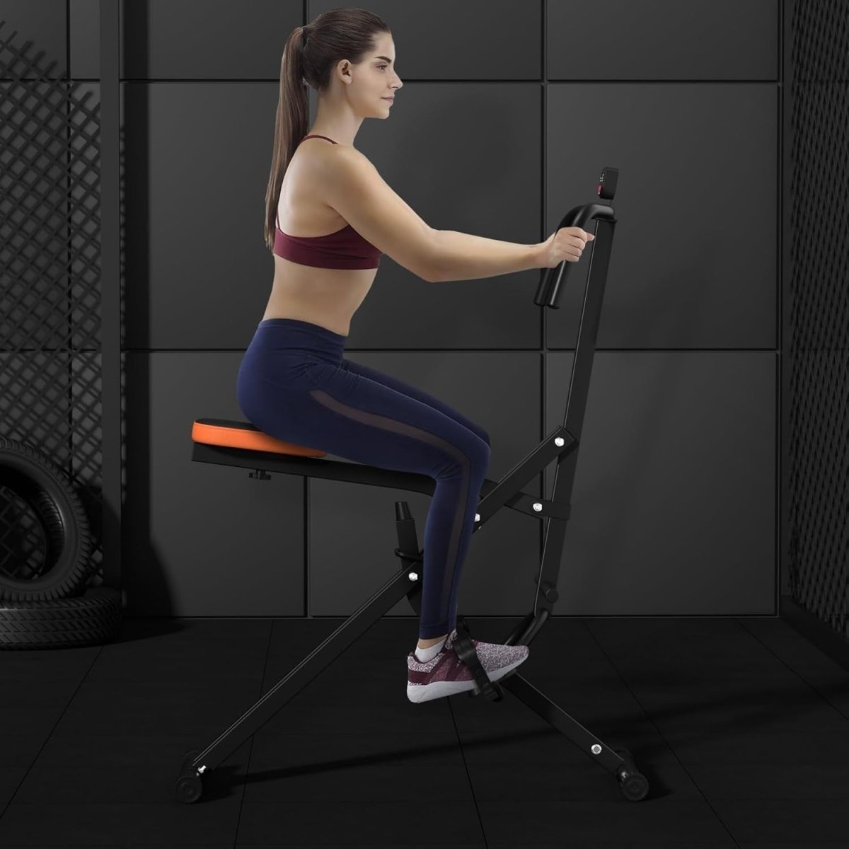 Heavy Duty Squat Rowing Machine Foldable w LCD 300LB Home Trainer - Kwikley