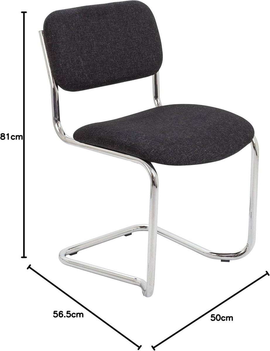 Heavy Duty Stackable Office Chair with Padded Seat & Chrome Frame - Kwikley