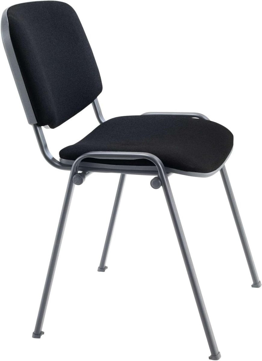 Heavy Duty Stackable Reception Chairs Fabric Black 4 Pack - Kwikley