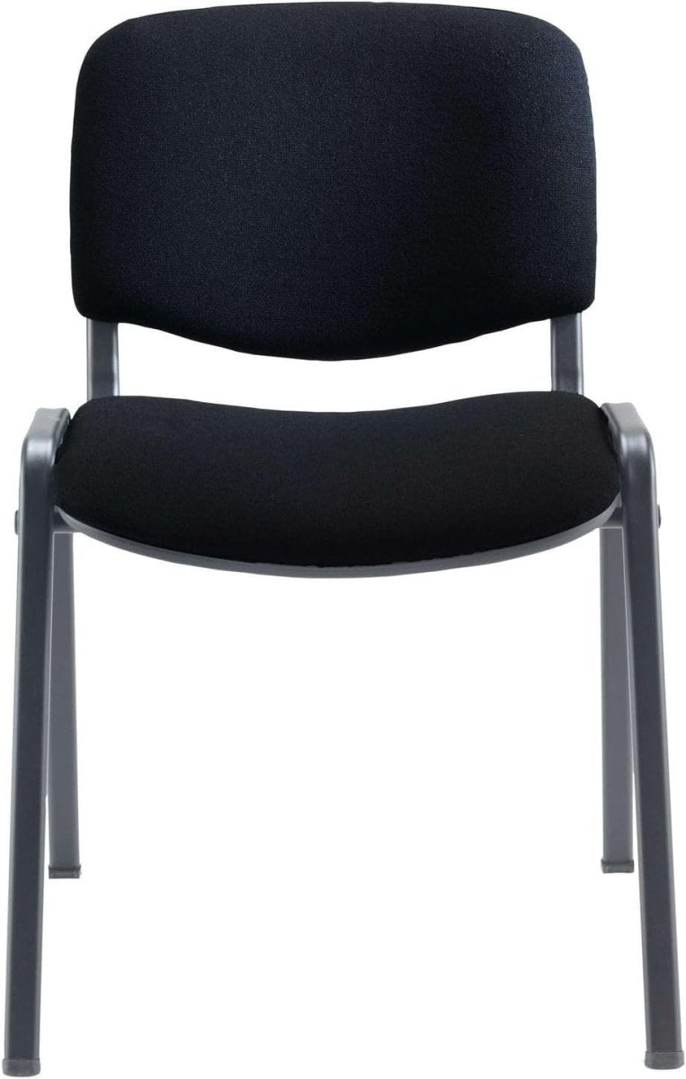 Heavy Duty Stackable Reception Chairs Fabric Black 4 Pack - Kwikley