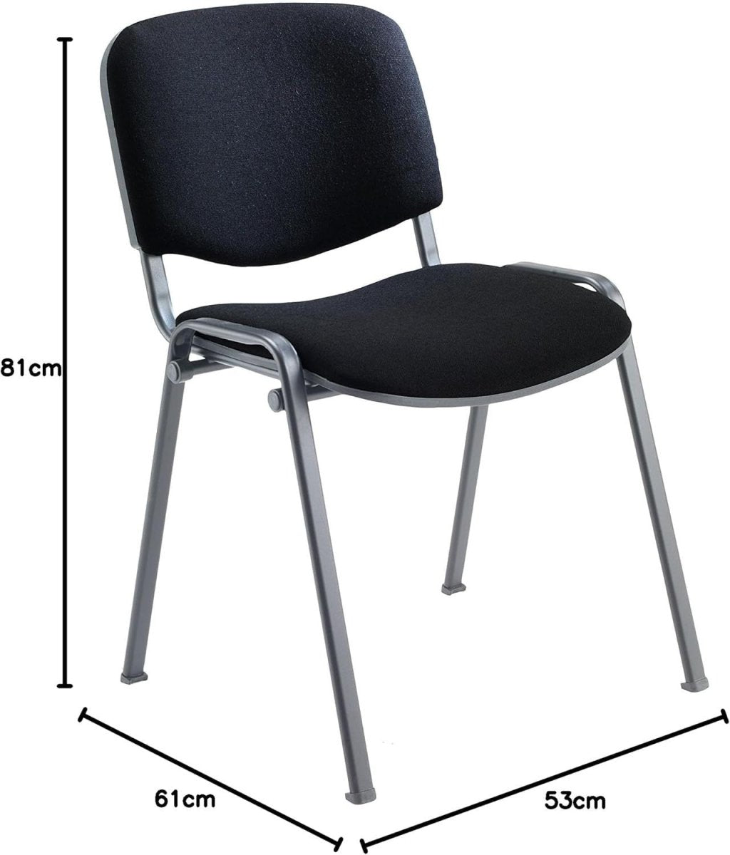 Heavy Duty Stackable Reception Chairs Fabric Black 4 Pack - Kwikley