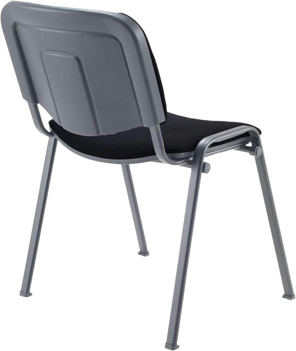 Heavy Duty Stackable Reception Chairs Fabric Black 4 Pack - Kwikley