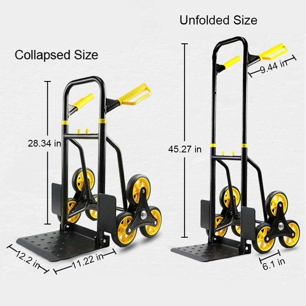 Heavy Duty Stair Climbing Hand Truck 660lb Folding 6 Wheel Trolley - Kwikley
