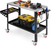Heavy Duty Welding Table 1200LBS Mobile Workbench with Wheels - Kwikley