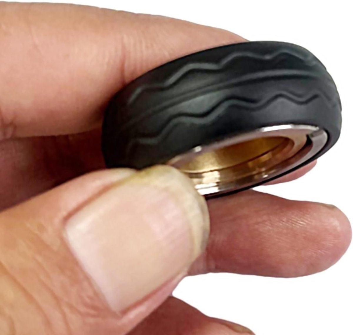 Heavy Metal Spinner Ring Tire Grip Finger Exercise Stress Relief EDC - Kwikley